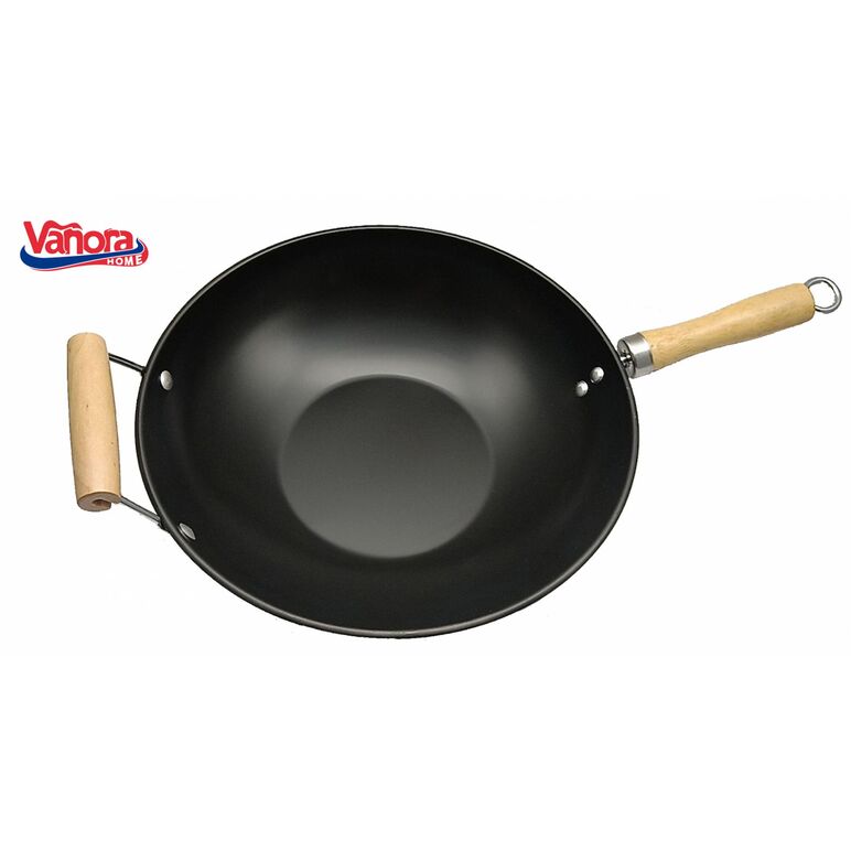 Tigaie wok 2 manere lemn 32x8 cm, arizzo, vanora home,  Tigai si seturi | electropc.ro