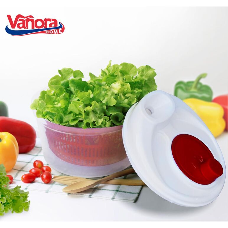 Uscator salata si verdeturi cu centrifuga, 4.5l, rosu, vanora home,  Strecuratori | electropc.ro