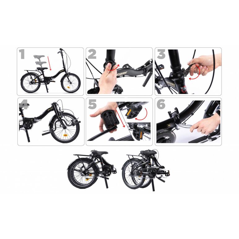 Bicicleta pliabila pegas camping 3s rosu corsa ( al ),  Biciclete | electropc.ro