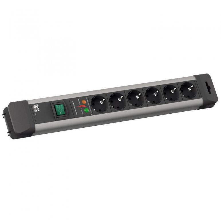 Prelungitor bachmann connectus 6xcee7/3 pc, cu intrerupator, 1xpst, cordon 5m, h05vv-f 3g1.5 (protectie supratensiune);,  Prelungitoare | electropc.ro