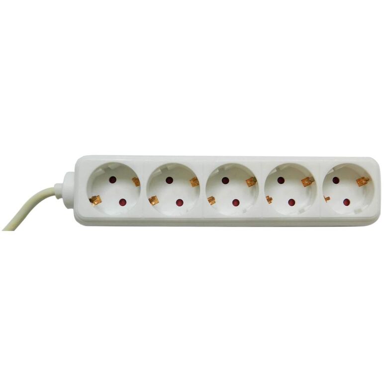 Prelungitor bachmann selly 5xcee7/3 pc, fara intrerupator, lungime cablu 3m, h05vv-f 3g1, alb,  Prelungitoare | electropc.ro