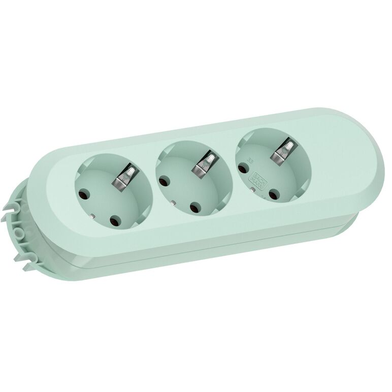Prelungitor bachmann smart 3xcee7/3, fara intrerupator, lungime cablu 1.5m, h05vv-f 3g1.5 mint green, nedemontabil,  Prelungitoare | electropc.ro