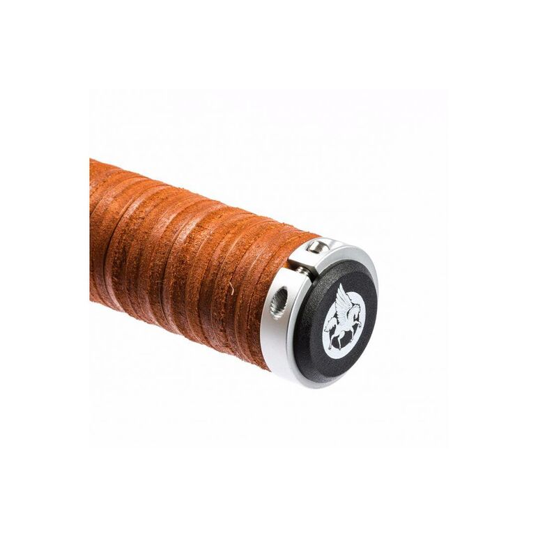 Mansoane piele pegas g-311, 33mm, 125mm(s)/90mm(d), logo laser, inel blocare, emblema pegas metalica, miere,  Piese ciclism | electropc.ro