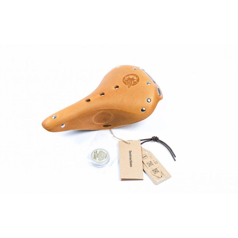 Sa piele pegas gs-15-1, 280x170mm, sina cr-mo, nituri, logo stantat, prindere gentuta, crema si cheie pt. intretinere, saculet, manual, natural,  Piese ciclism | electropc.ro