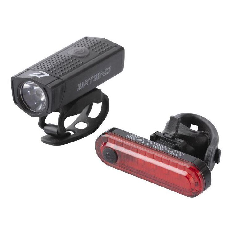 Set lumini cu acumulator extend defcon, 350 lm + 10 lm,  Accesorii ciclism | electropc.ro