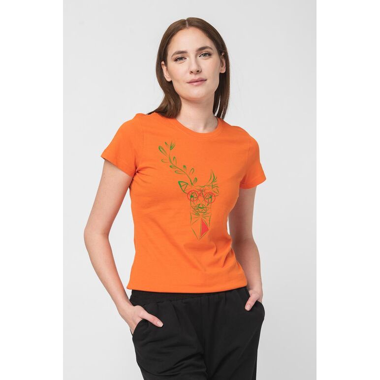 Tricou  cerb familie femei orange-xl,  Tricouri | electropc.ro
