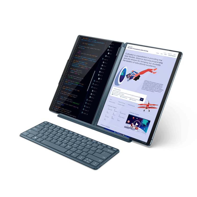 Laptop lenovo yoga book 9 13iru8, 2x 13.3" 2.8k (2880x1800) oled 400nits glossy / anti-fingerprint, 100% dci-p3, eyesafe®, dolby® vision™, displayhdr™ true black 500, touch, ogm, 10-point multi-touch, intel® core™ i7-1355u, 10c (2p + 8e) / 12t, p-core 1.7,  Laptopuri | electropc.ro