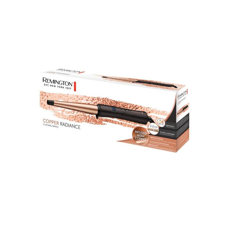 Ondulator de par conic remington , ceramic, 9 setari temperatura, 13-25 mm, copper radiance,  Ondulatoare | electropc.ro