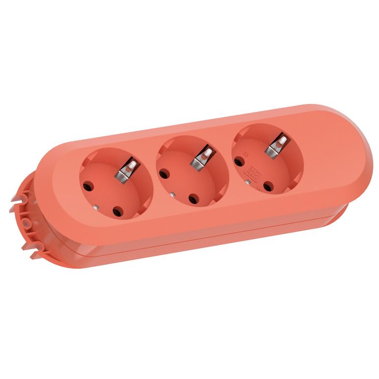 Prelungitor bachmann smart 3xcee7/3, fara intrerupator, lungime cablu 1.5m, h05vv-f 3g1.5 cherry red , nedemontabil,  Prelungitoare | electropc.ro