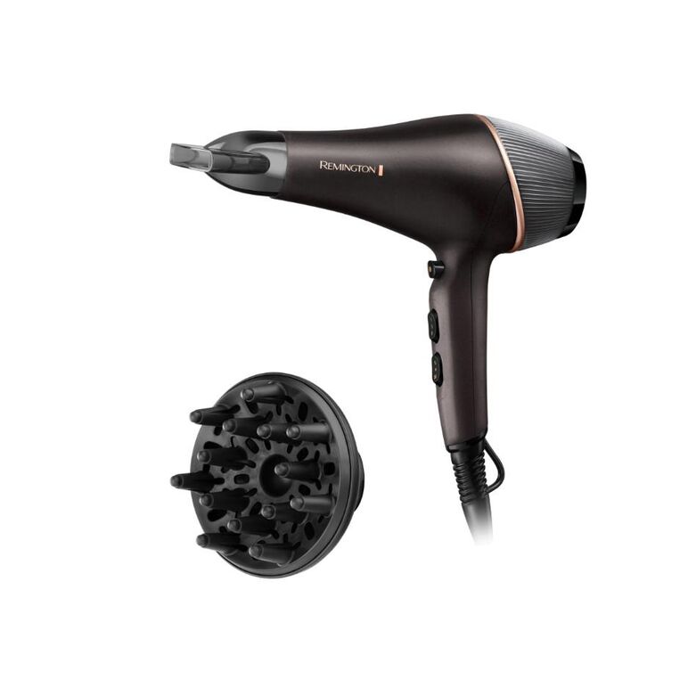 Uscator de par remington, copper radiance, 2200w, ionizare, grila ceramica, 3 setari temperatura, 2 viteze, auriu/negru,  Uscatoare de par | electropc.ro