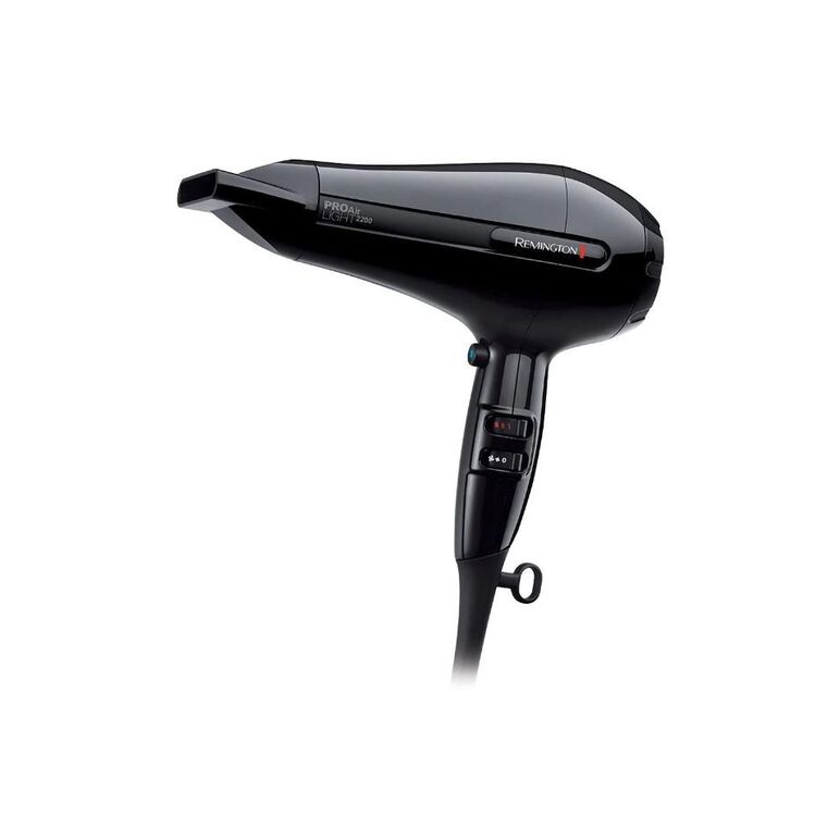 Uscator de par remington pro-air light 2200 ac6120, ionizare, 2200 w, motor ac, design ultra-usor, 3 trepte temperatura, 2 viteze, 2 concentratoare, difuzor, negru,  Uscatoare de par | electropc.ro