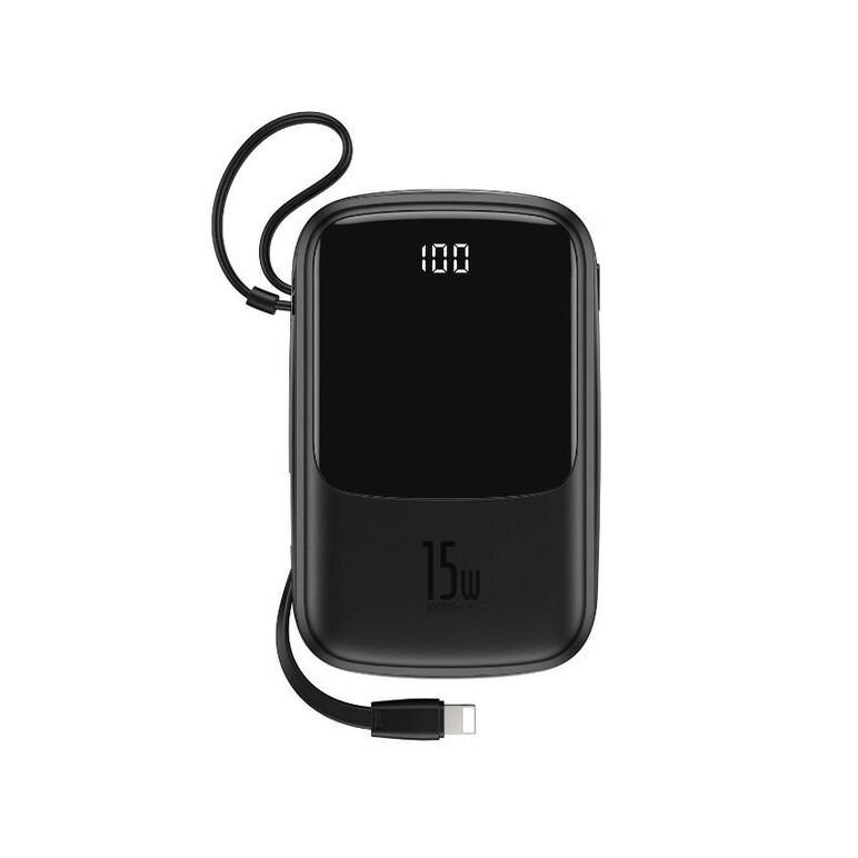 Powerbank baseus qpow 10000 ma 2xusb-a / 1xusb-c led-display black,  Accesorii | electropc.ro