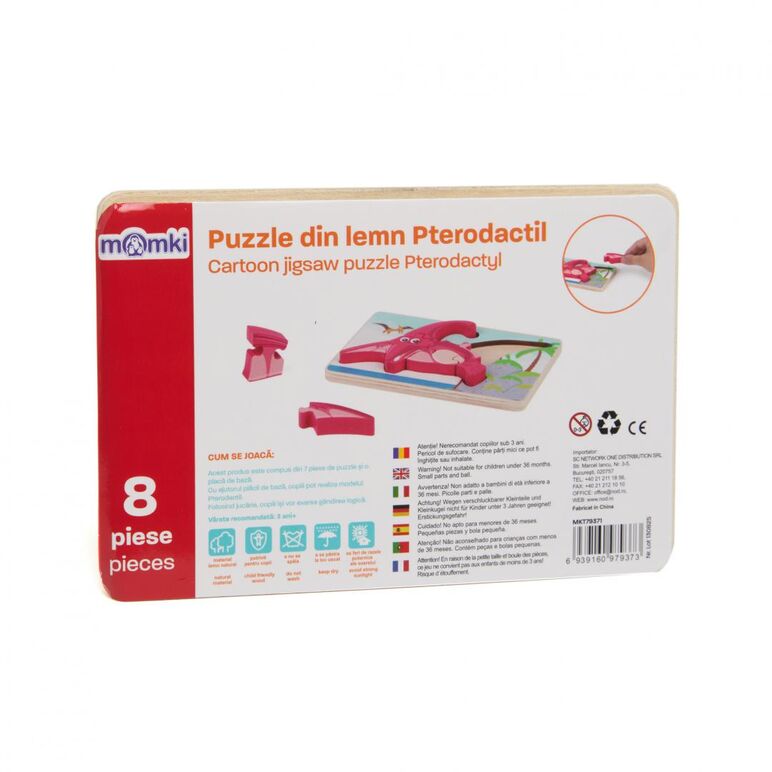 Puzzle din lemn pterodactil, 8 piese,  Jocuri educative | electropc.ro
