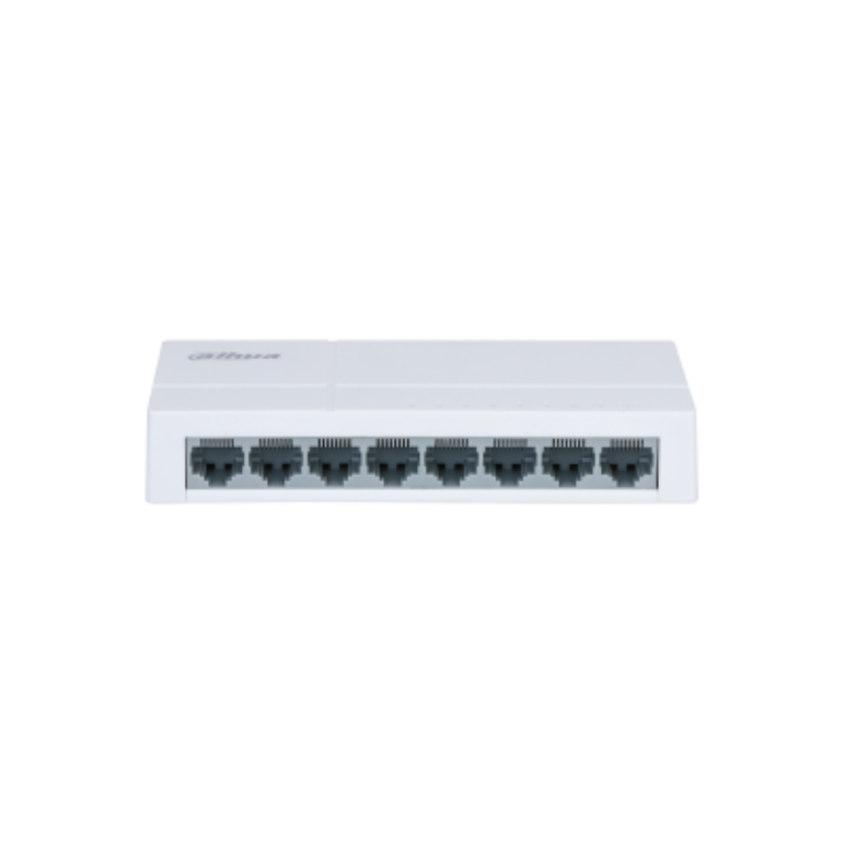 Switch dahua 8 porturi unmanaged, pfs3008-8et-l, interfata: 8 x 10/100 mbps, capacitate: 1.6 gbit, packet forwarding rate: 1.1904 mpps, greutate: 160g, dimensiuni: 132.9 mm × 62.4 mm × 24.0 mm, material carcasa: plastic.,  Switch-uri | electropc.ro