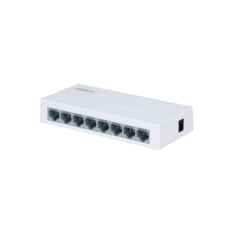 Switch dahua 8 porturi unmanaged, pfs3008-8et-l, interfata: 8 x 10/100 mbps, capacitate: 1.6 gbit, packet forwarding rate: 1.1904 mpps, greutate: 160g, dimensiuni: 132.9 mm × 62.4 mm × 24.0 mm, material carcasa: plastic.,  Switch-uri | electropc.ro