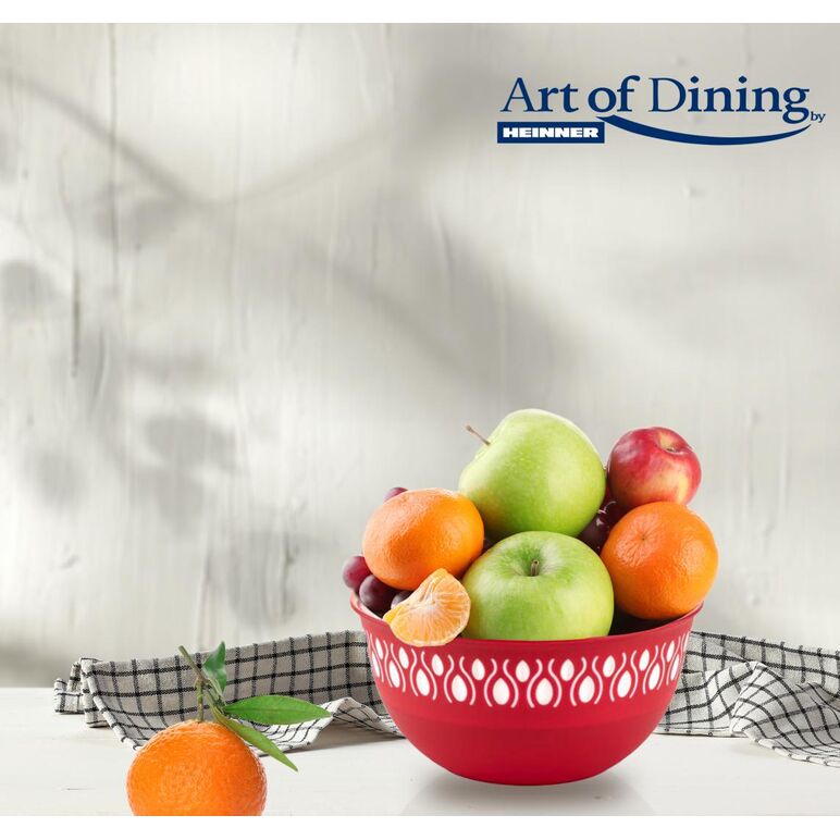 Bol plastic 20 x 9.5 cm, 2 l, art of dining by heinner ( mix 2 culori in bax, rosu/ gri ),  Farfurii & Boluri de Servire | electropc.ro
