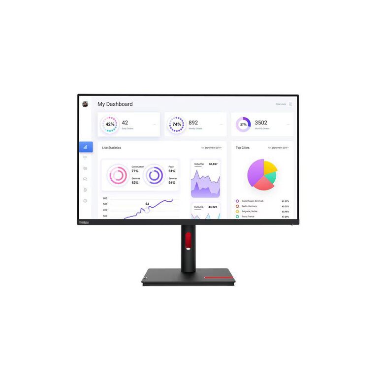 Monitor lenovo thinkvision t32p-30 31.5"ips, uhd (3840x2160), 16:9, brightness: 350 nits, contrast ratio: 1000:1, response time: 4 ms (extreme mode) / 6 ms, dot / pixel per inch: 140 dpi, color gamut: 100% srgb, 95% dci-p3, view angle: 178 / 178, stand: t,  Monitoare LED | electropc.ro