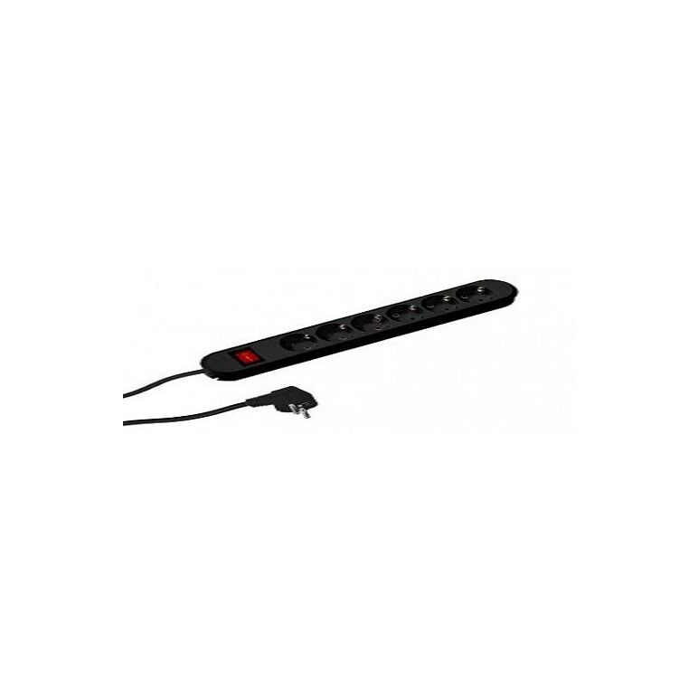 Prelungitor bachmann smart 6xcee7/3 pc, cu intrerupator, lungime cablu 3 m, h05vv-f 3g1.5, negru, demontabil,  Prelungitoare | electropc.ro