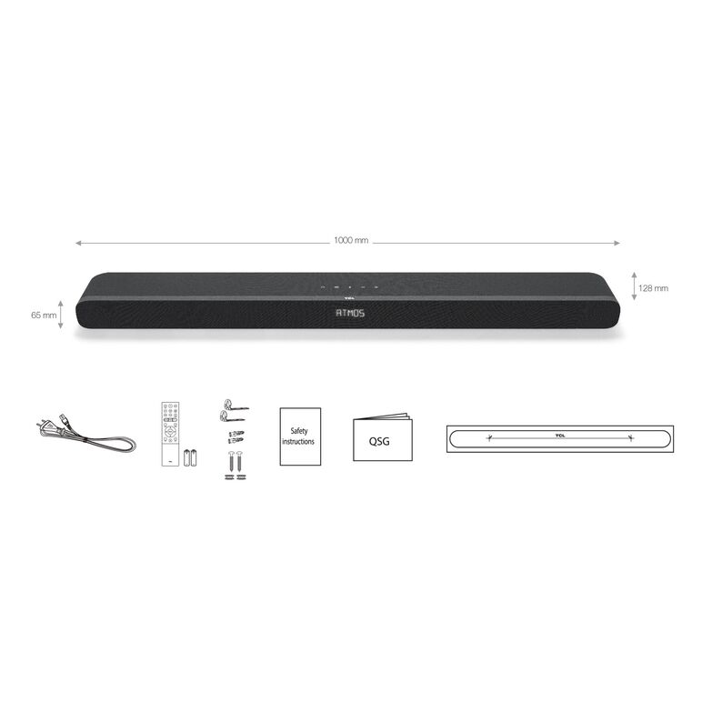 Soundbar tcl ts8111, 260w, 2.1 canale, difuzor central + subwoofer, negru,  Sisteme audio | electropc.ro