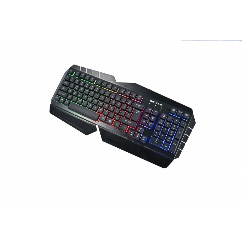 Tastatura gamig serioux andor, 104 taste, 19 taste anti-ghosting , design ergonomic, iluminare rainbow, structura metalica neagra, taste negre, design cu palm rest, cablu usb 1.5m pvc, plug and play, compatibila cu windows 2000/xp/9x/vista/7/8/10,  Tastaturi | electropc.ro