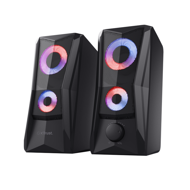 Boxe trust gxt 606 javv, iluminare rgb led, putere maxima 12w, frecventa de raspuns 160 hz - 20.000 hz, audio input 3.5mm, negru,  Sisteme audio | electropc.ro