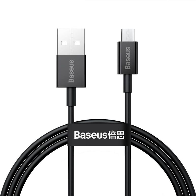 Cablu  alimentare si date baseus superior, fast charging data cable pt. smartphone, usb la micro-usb 2a, 1m, negru,  Cabluri periferice | electropc.ro