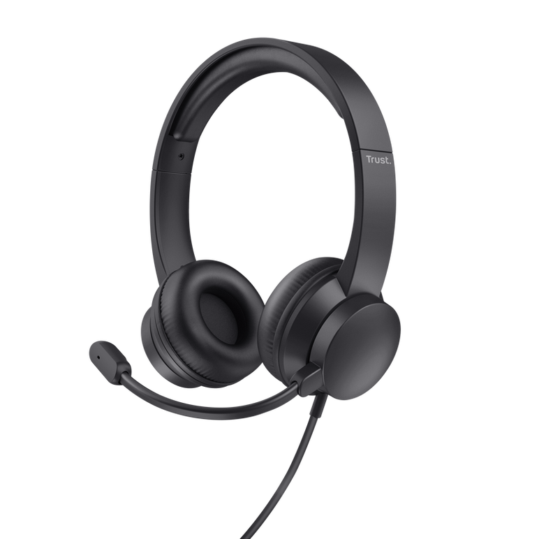 Casti trust ayda cu fir, interfata usb 3.0, frecventa de raspuns 20 hz - 20.000 hz, sensivitate 96 db, negru,  Casti audio | electropc.ro