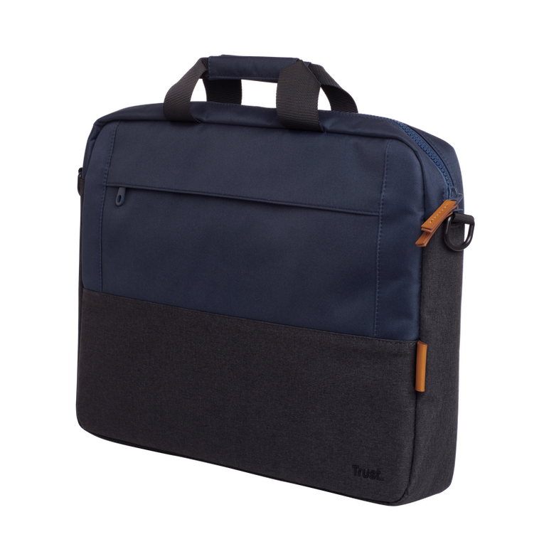 Geanta laptop trust lisboa, pentru laptopuri cu diagonala pana in 15.6",2 compartimente, material pom, rpet polyester, rpet, volum 2.1 l, albastru,  Genti laptop | electropc.ro