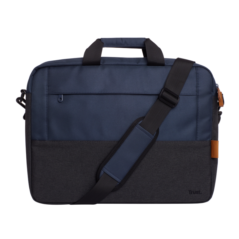 Geanta laptop trust lisboa, pentru laptopuri cu diagonala pana in 15.6",2 compartimente, material pom, rpet polyester, rpet, volum 2.1 l, albastru,  Genti laptop | electropc.ro