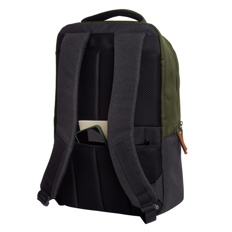 Ghiozdan laptop trust lisboa pentru laptop-uri cu diagonala de 16", material pom, rpet polyester, rpet twill polyester, volum 23 l, verde,  Genti laptop | electropc.ro