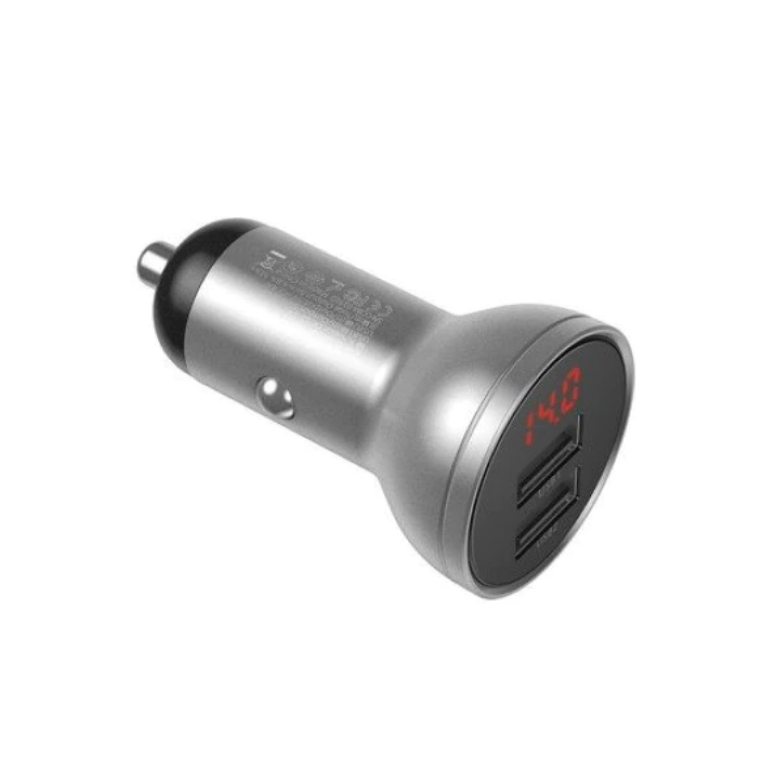 Incarcato auto baseus digital display, 2 x usb output 5v/4.8a, total output 24w, pt. bricheta auto, afisaj digital, argintiu,  Incarcatoare telefoane | electropc.ro