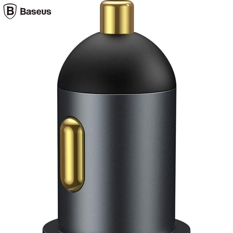 Incarcator auto baseus share together, 1 x usb output 5v/3a, 1 x usb type-c max 5v/3a si 1 x bricheta auto 60w, total output 120w, pt. bricheta auto, gri,  Incarcatoare telefoane | electropc.ro