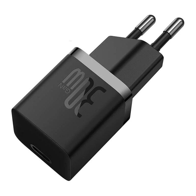 Incarcator retea baseus, gan5 fast charger 30w, 1 x usb type-c 5v/3a, negru,  Incarcatoare telefoane | electropc.ro