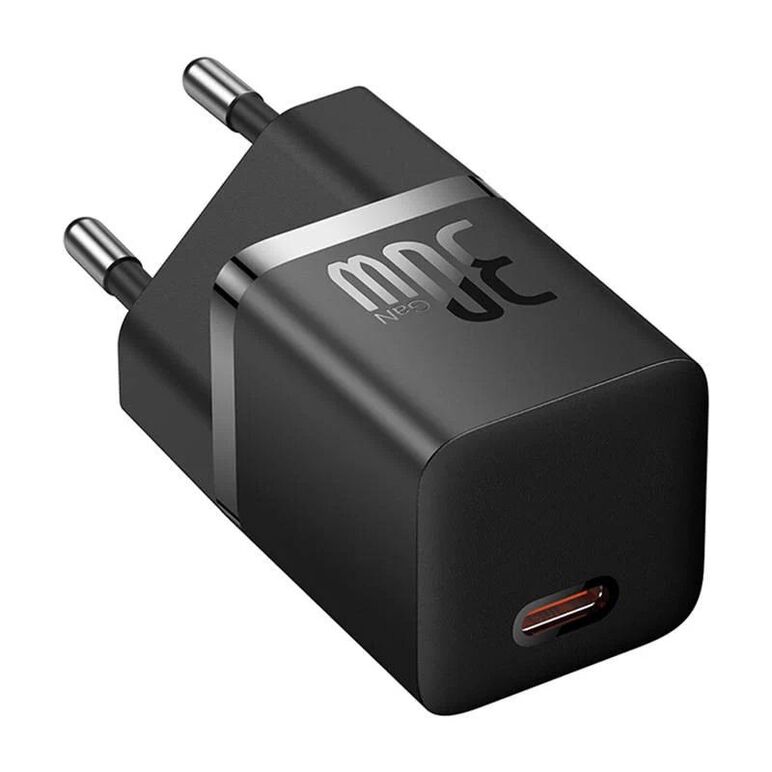 Incarcator retea baseus, gan5 fast charger 30w, 1 x usb type-c 5v/3a, negru,  Incarcatoare telefoane | electropc.ro