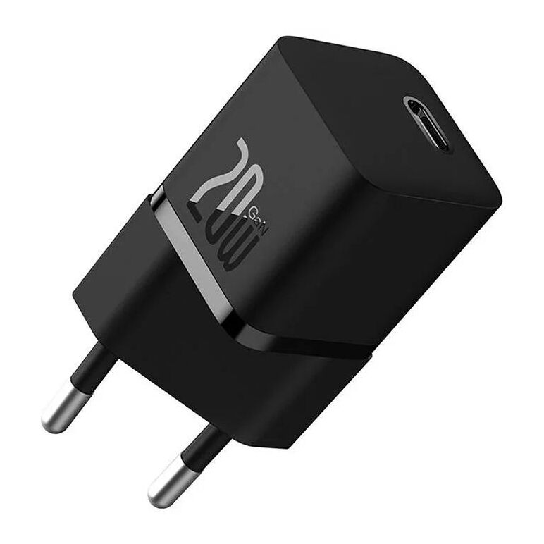 Incarcator retea baseus, gan5 fast charger mini 20w, 1 x usb type-c 5v/3a, negru,  Incarcatoare telefoane | electropc.ro