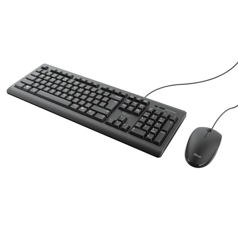 Kit tastatura + mouse trust primo, wired, negru,  Kit mouse tastatura | electropc.ro