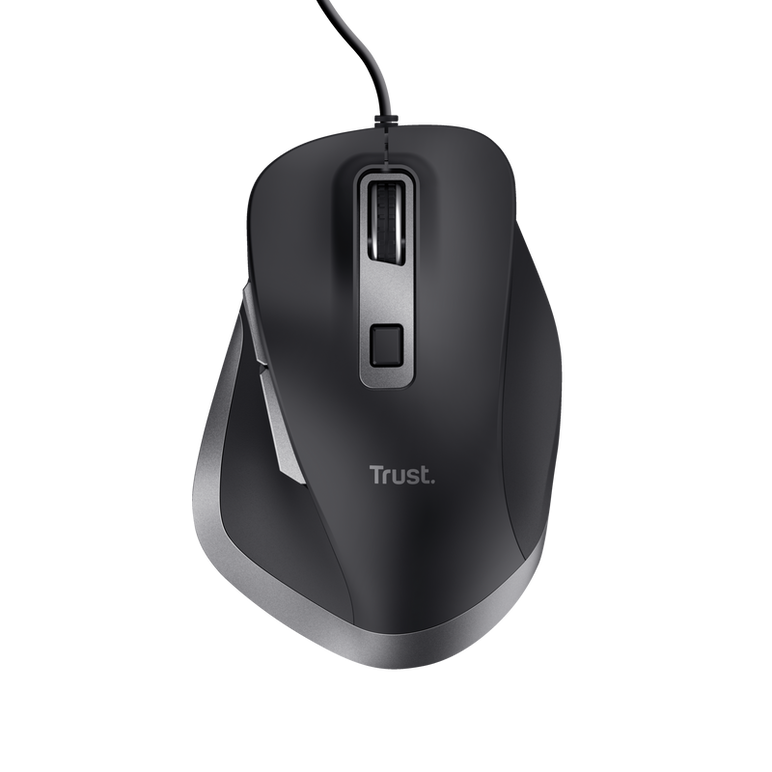 Mouse trust fyda cu fir, optic, interfata usb 2.0 rezolutie maxima 5000 dpi, 6 butoane, negru,  Mouse | electropc.ro