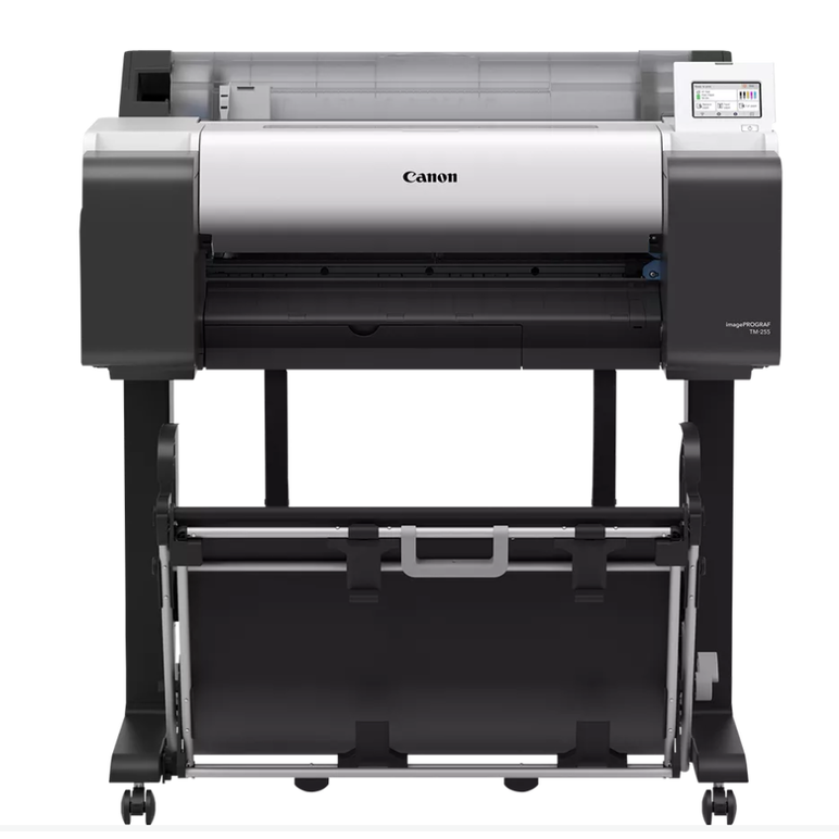 Plotter canon imageprograf tm-255 + hdd 500gb, 24"(610mm), format a1, 5 culori, rezolutie max 2400x1200dpi, memorie 2gb, limbaje de imprimare: hp-gl/2, hp rtl, pdf (ver. 1.7), jpeg (ver. jfif 1.02), cals g4 (submission via ftp only), display lcd 4.3", int,  Imprimante de format mare | electropc.ro