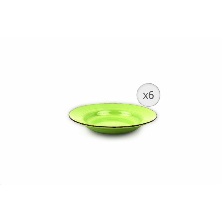 Set 6 farfurii pentru paste, ceramica 22 cm, gala green, art of dining by heinner,  Farfurii & Boluri de Servire | electropc.ro