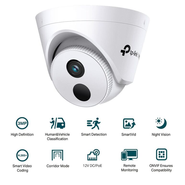"tp-link camera ir de supraveghere turret pentru interior vigivigi c430i(4mm), senzor imagine: cmos 1/2.8"", lentila 4mm, f.1.6,weatherproof: n/a, infrarosu: 30m, detectare: 70m, observare: 29m, recunoastere: 14m, identificare: 14m, unghi vizualizare:hori,  Camere supraveghere IP | electropc.ro