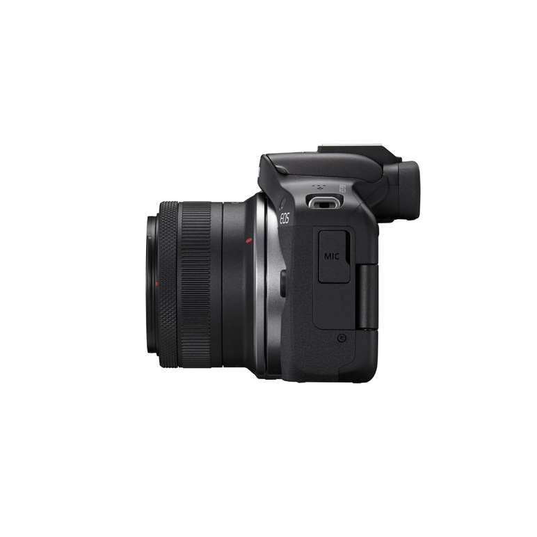 Aparat foto canon eos r50 black kit + obiectiv rf-s18-45mm f4.5-6.3 is stm, mirrorless, 24.2 megapixeli, procesor digic x, montura rf, senzor aps-c 22.3 x 14.9mm, aspect 3:2, focalizare: dual pixel cmos af ii,  100 % pe orizontală şi 100 % pe verticală (s,  Aparate foto Mirrorless | electropc.ro