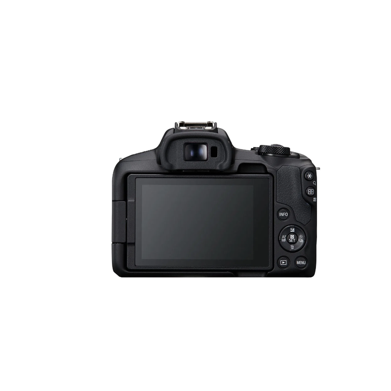 Aparat foto canon eos r50 black kit + obiectiv rf-s18-45mm f4.5-6.3 is stm, mirrorless, 24.2 megapixeli, procesor digic x, montura rf, senzor aps-c 22.3 x 14.9mm, aspect 3:2, focalizare: dual pixel cmos af ii,  100 % pe orizontală şi 100 % pe verticală (s,  Aparate foto Mirrorless | electropc.ro