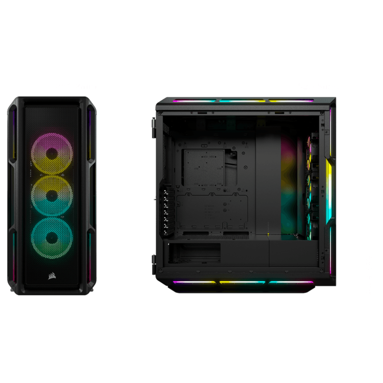 Carcasa corsair icue 5000t rgb tempered glass mid-tower atx, expansion slots 7 vertical + 2 horizontal,  Carcase | electropc.ro
