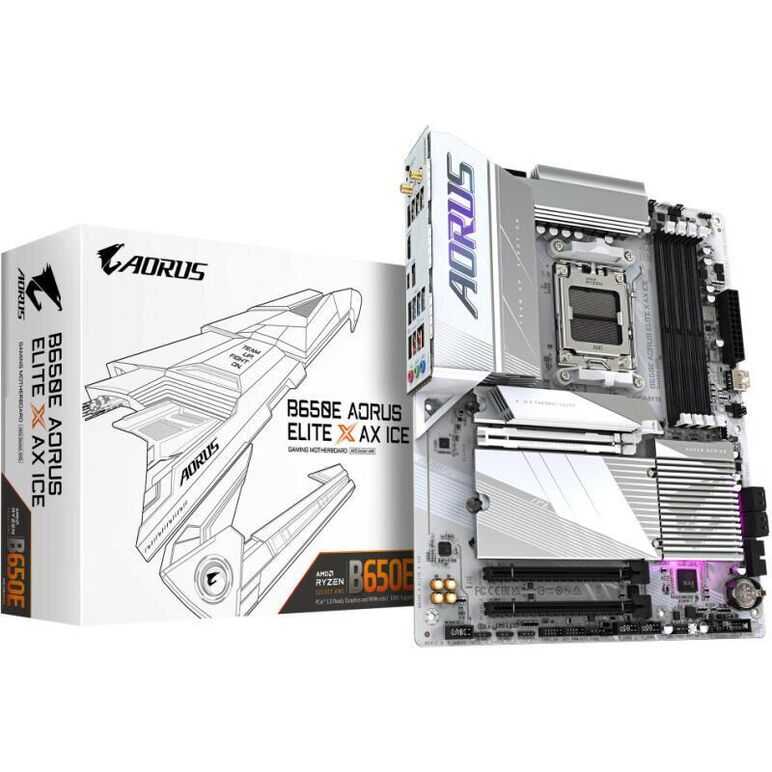 Placa de baza gigabyte b650e aorus elite ax ice am5, 4x ddr5, 2x hdmi 1x usb type-c, 3x pcie x16, 3x m.2, 4x sata 6gb/s, atx,  Placi de baza | electropc.ro
