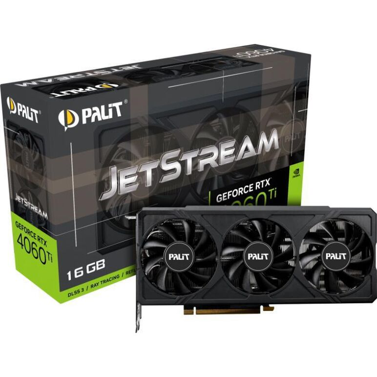 Placa video palit geforce rtx 4060 ti jetstream 16gb gddr6 128 bit pcie 4.0, 3x dp 1x hdmi,  Placi video | electropc.ro