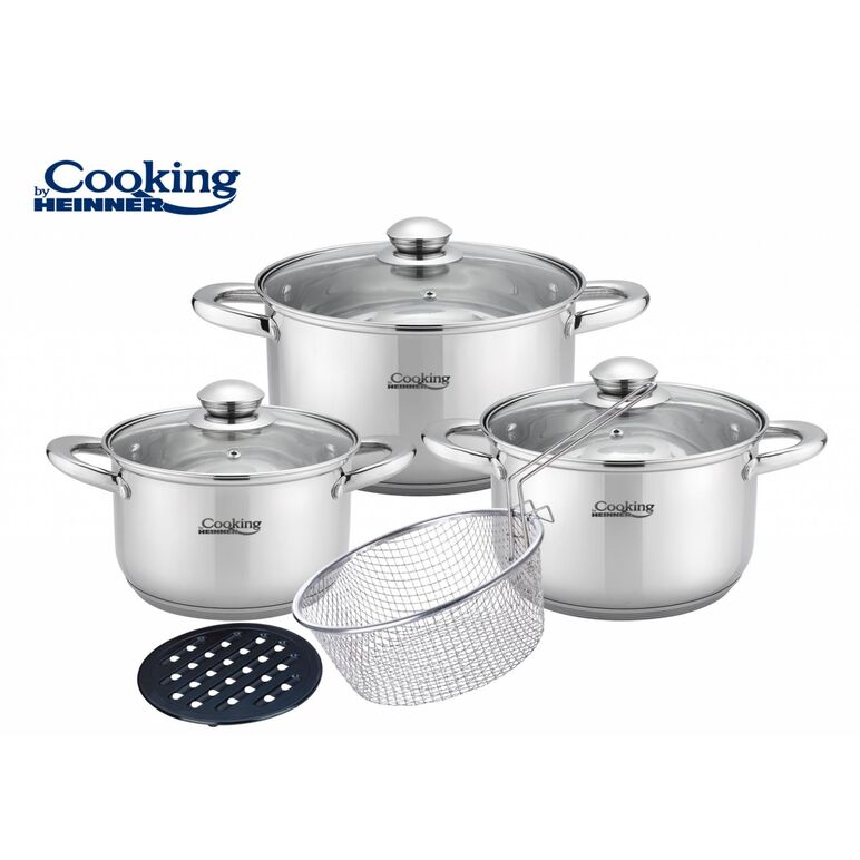 Set gatit din inox 8 piese, victoria, cooking by heinner,  Seturi de gatit | electropc.ro