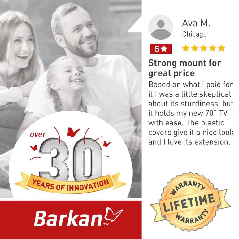 Suport tv plat/curbat de perete cu 2 brate barkan bm443lp, 13"- 83", max 50kg, vesa 600x400, negru,  Suporturi TV & Monitor | electropc.ro