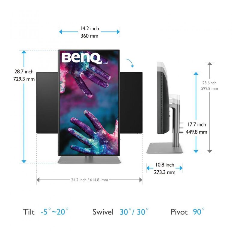 Monitor benq pd2725u 27 inch, panel type: ips, backlight: led backlight, resolution: 3840x2160, aspect ratio: 16:9,  refresh rate:60hz, response time gtg: 5ms(gtg), brightness: 250 cd/m², contrast (static): 1200:1, viewing angle: 178°/178°, color gamut (n,  Monitoare LED | electropc.ro