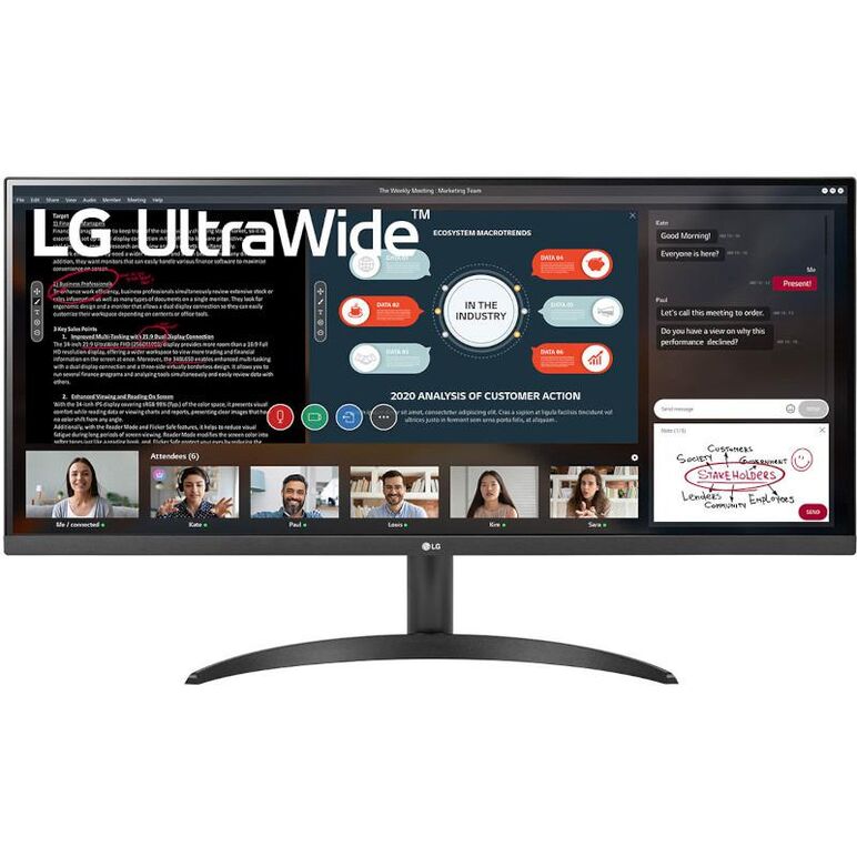 Monitor led lg 34wp500-b, 34inch, uwfhd ips, 5ms, 75hz, negru,  Monitoare LED | electropc.ro