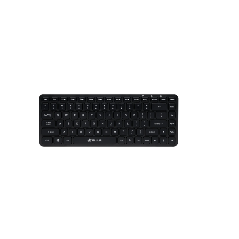 Tastatura wireless tellur mini, numar taste 84, dimensiune 430 x 123 x 15 mm,negru,  Tastaturi | electropc.ro